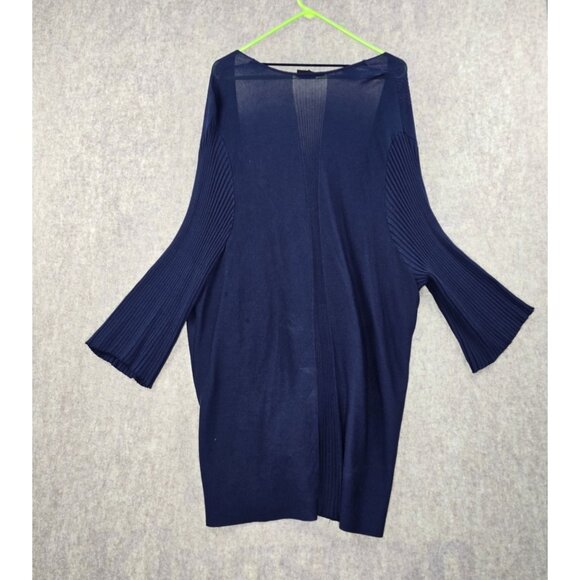 Lane Bryant Womens Navy Open Cardigan 26/28 Rayon Nylon Fabric Flared Sleeves - Picture 2 of 8